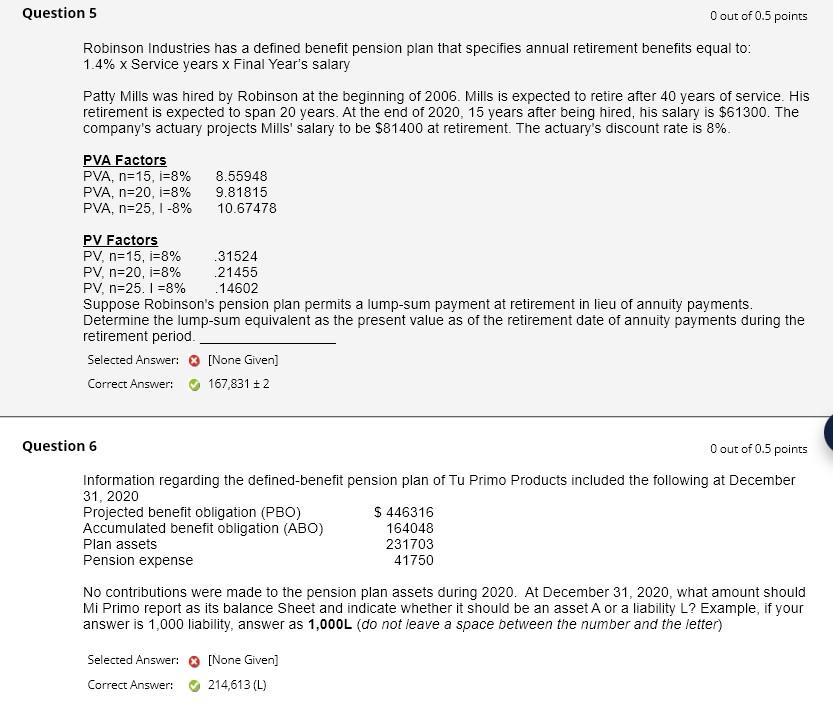 PLEASE SHOW WORK ON HOW TO GET TO GIVEN CORRECT ANSWER