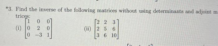  subject- advanced linear algebra pleasa solve it step by step *3.