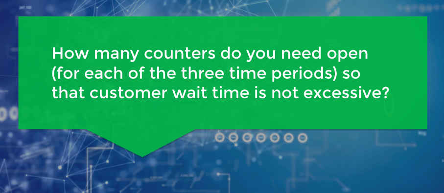 few flights. The challenge: To determine how many service counters to keep