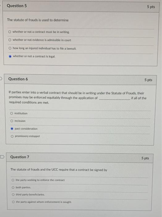 Questions 5, 6, and 7 please Question 5 5 pts The statute