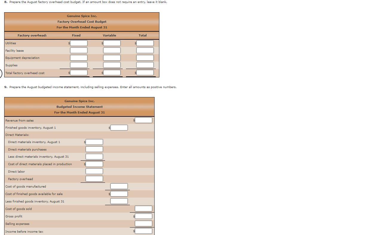 labor, and factory overhead costs are as follows: DIRECT MATERIALS Cost Direct