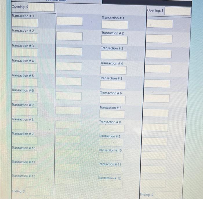 (September 2019) are as follows. 1) Skyler invested $19.900 cash in the