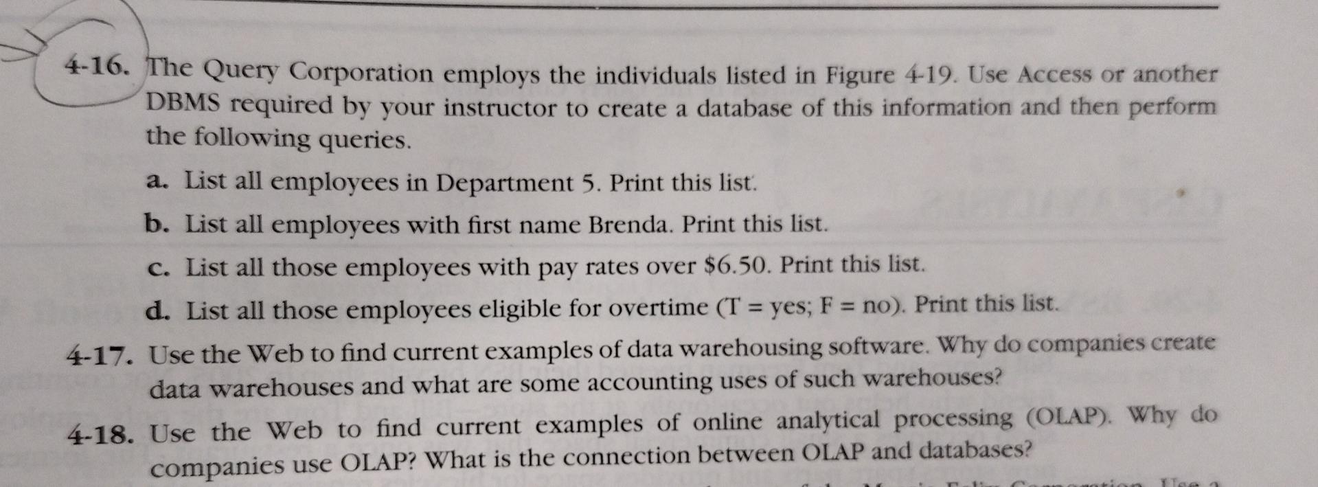  It's Only needed questions 16 & 18 4-16. The Query Corporation