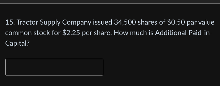 Pls help. I will like if answered quickly :) 15. Tractor Supply