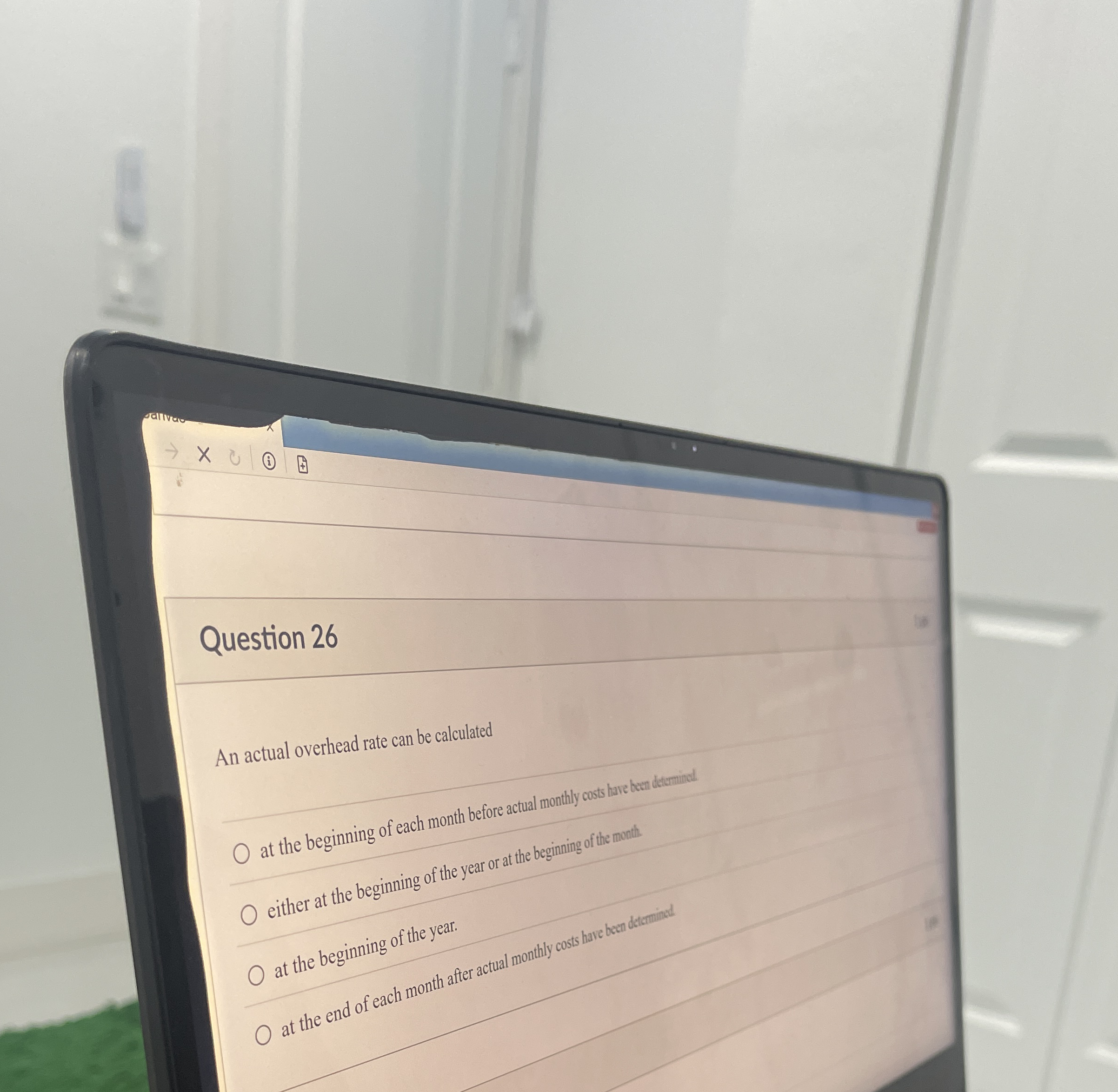  Question 26 An actual overhead rate can be calculated at the