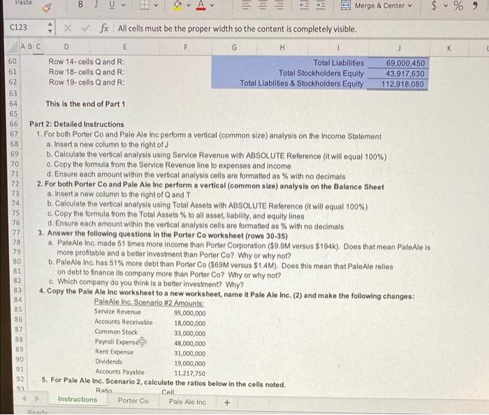 BIU V A UP $%9 C123 Xfx All cells must be the