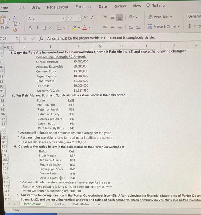 proper width so the content is completely visible. D E F G