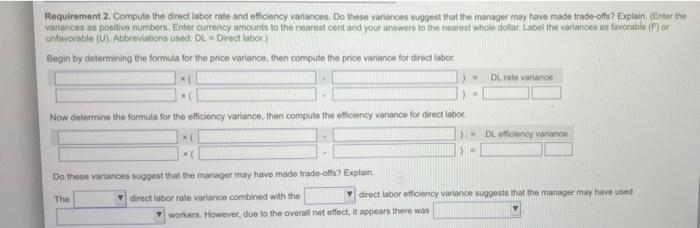 data for March exist. Mustang knows that the total direct labor variance