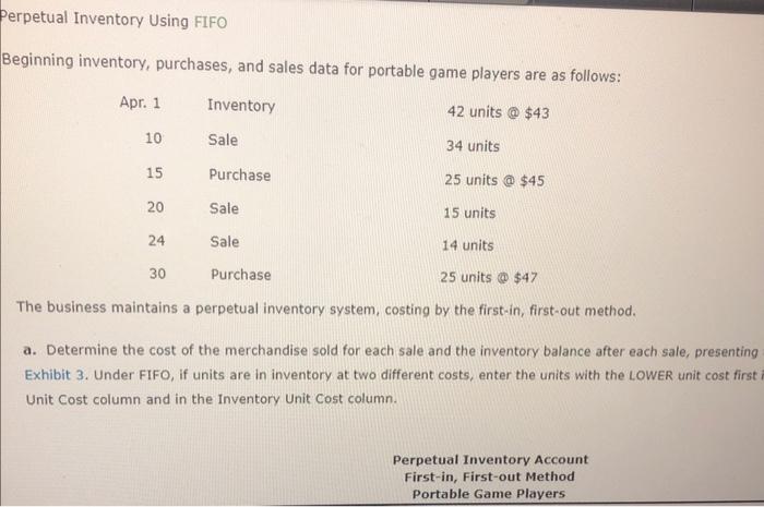 please help me find answer to this table Beginning inventory, purchases, and
