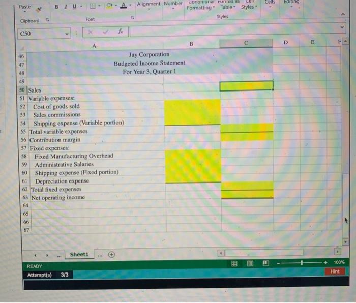 Format Income Statement - Excel PAGE LAYOUT FORMULAS DATA REVIEW VIEW FILE