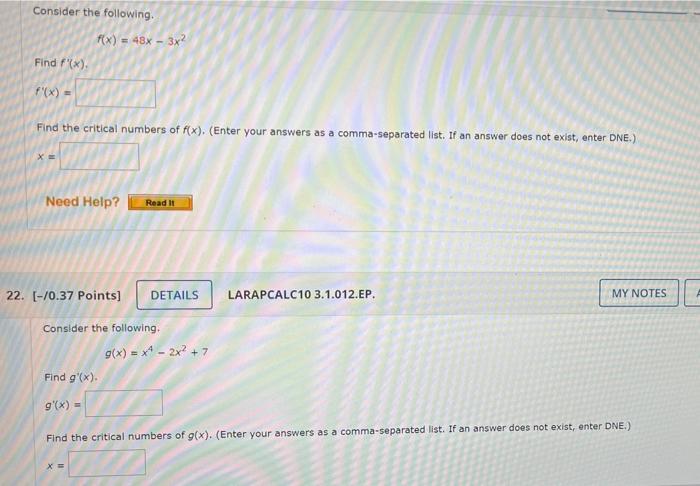 top & bottom please Consider the following. f(x) = 48x - 3x?