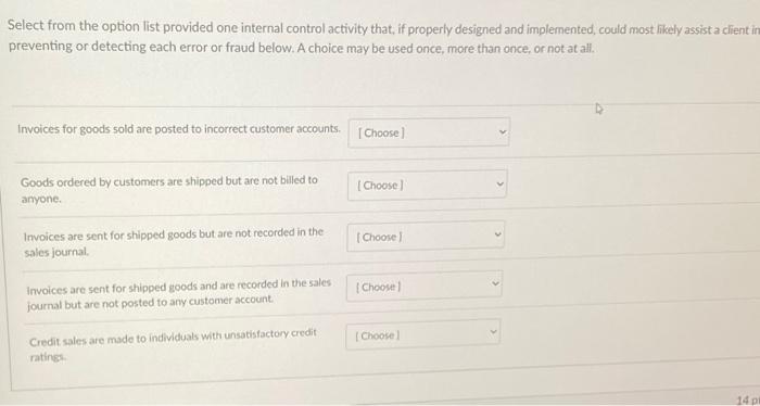 choose the answer from the second picture. please help Select from the