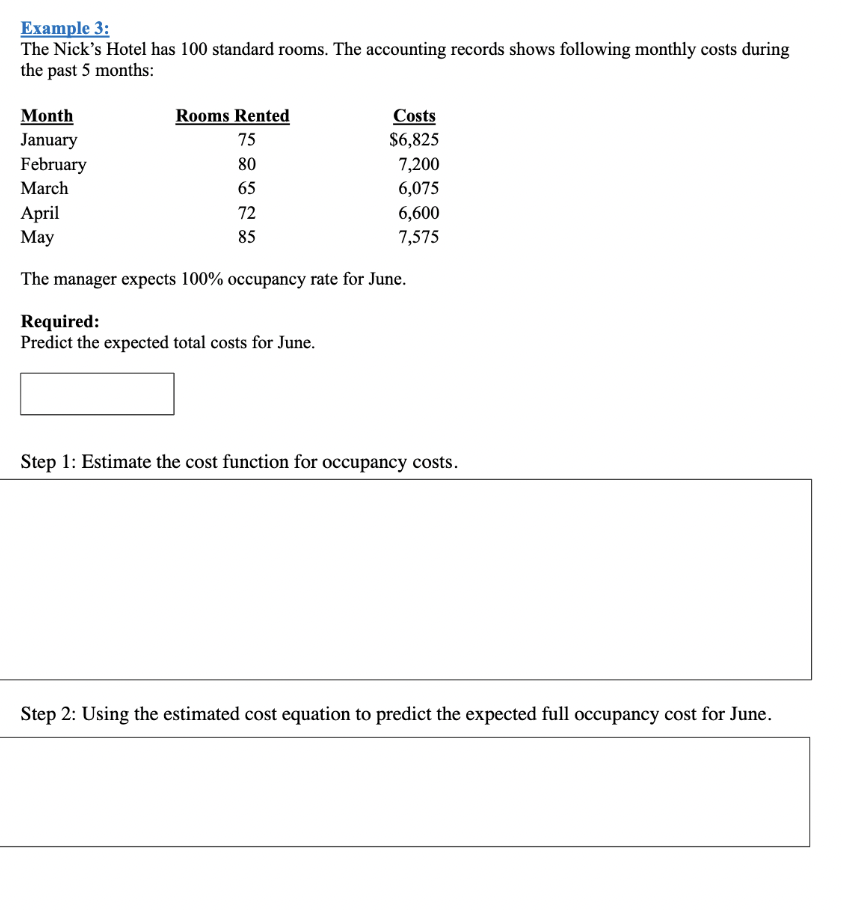 One thing I don't understand is how you predict the expected costs