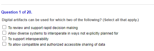 Need help with these 2 question please . Question 1 of 20.