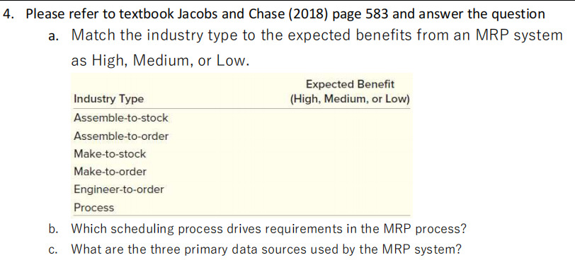 Please answer the question below : 4. Please refer to textbook Jacobs
