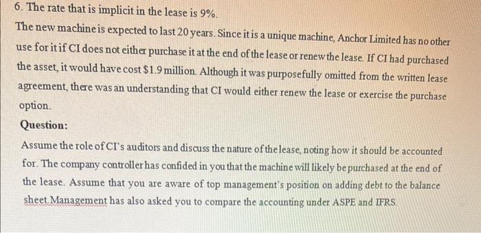 Crown Inc. (CI) is a private company that manufactures a special type