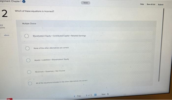 can you help find the correct answer signment: Chapter 1 2