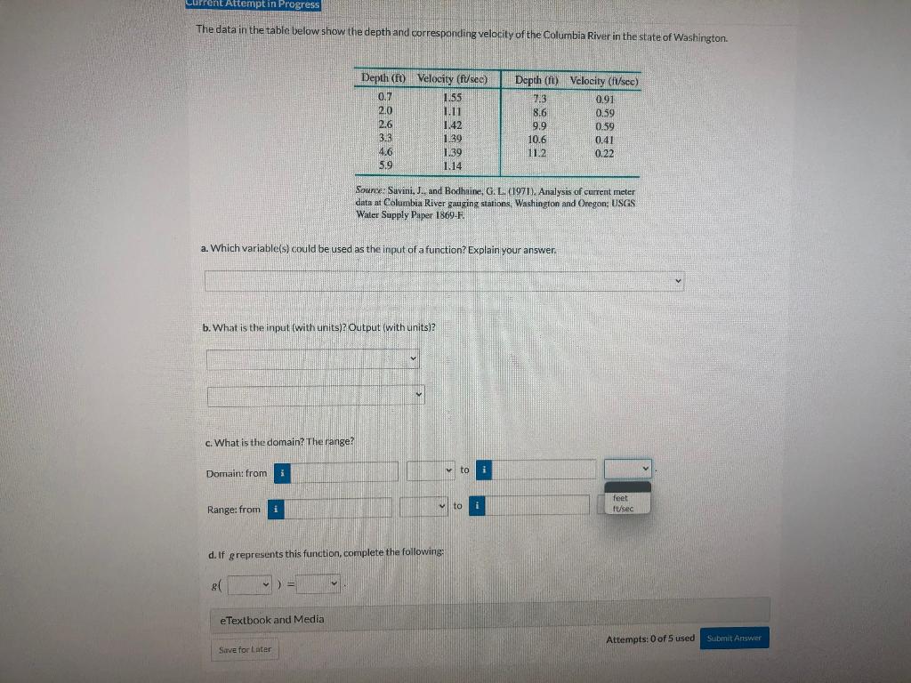 units)? c. What is the domain? The range? Domain: from d. If