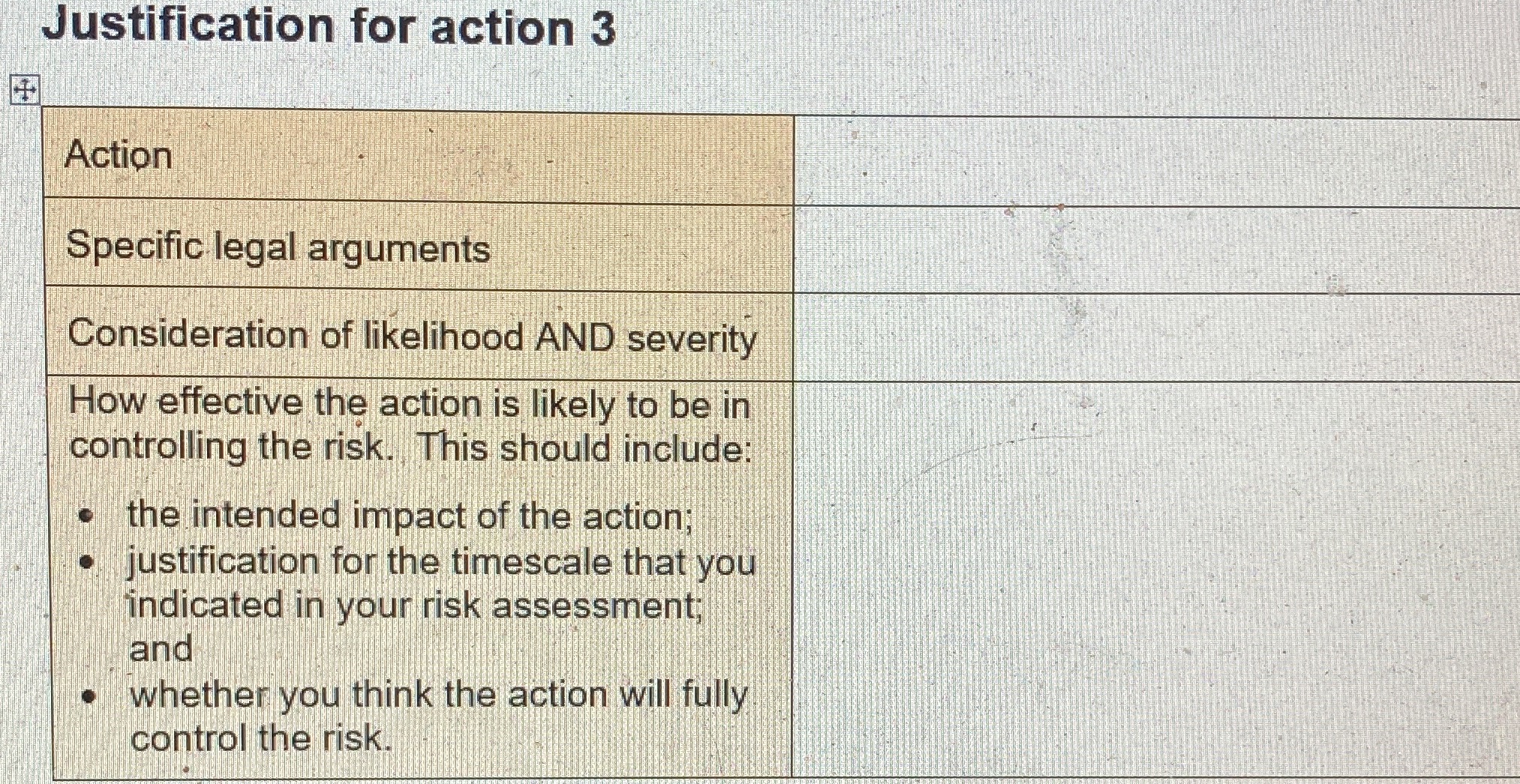 Required 3 hazard risk assessment basis on the below parameters.. Justification for