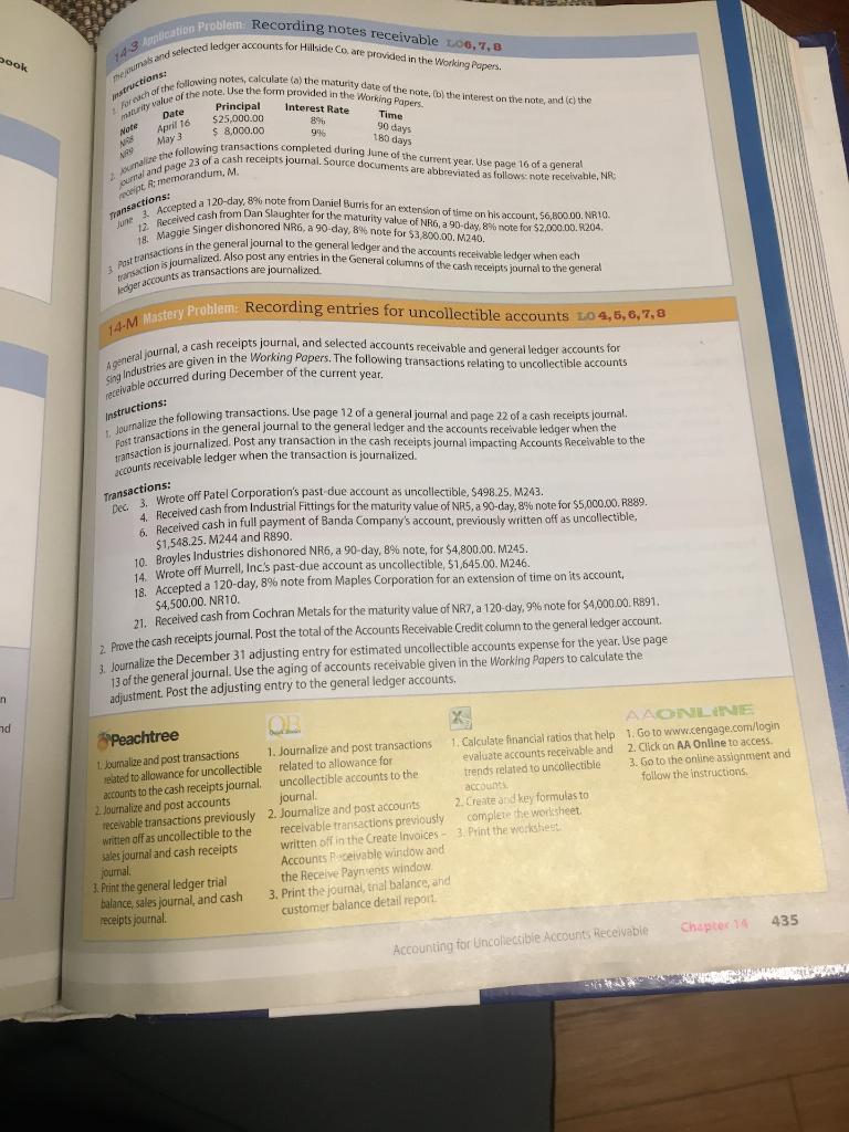 7, 8), p. 435 Recording entries for uncollectible accounts 1., 2. GENERAL