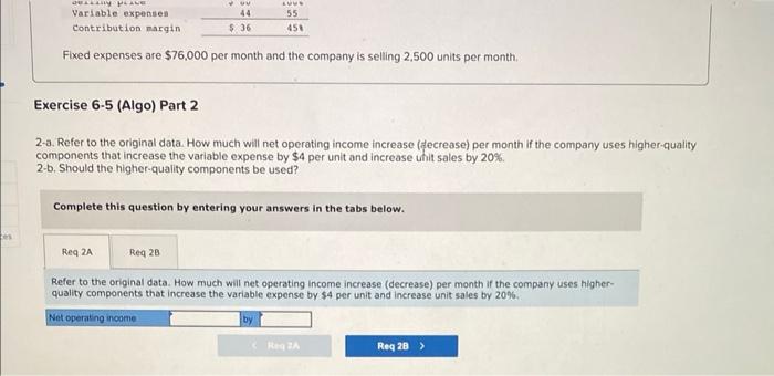 Selling Price, and Volume [LO6-4] [The following information applies to the questions