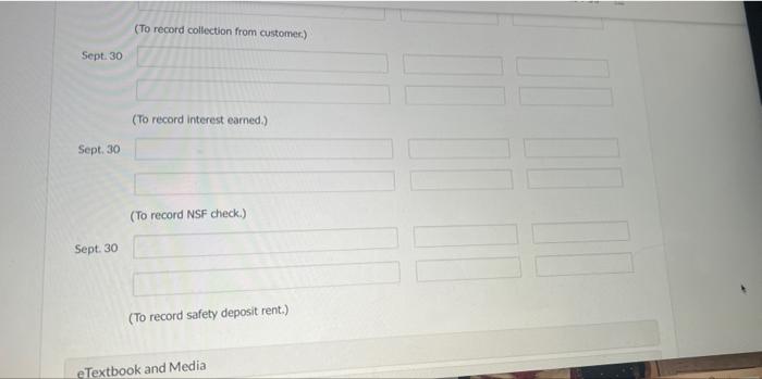 30-$18,324, Cash deposited $64,370 Checks written-563.046 The September bank statement shows a