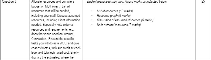 Question 3 Allocate resources and compile a Student responses may vary.