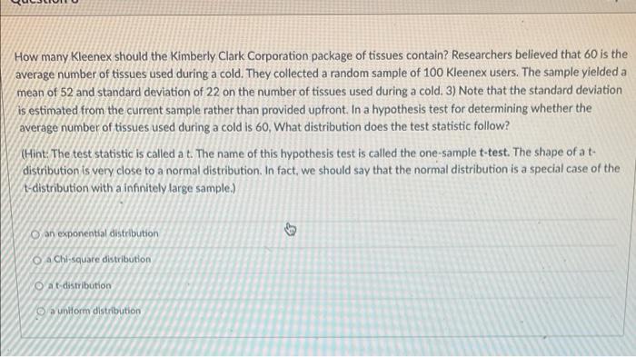 Clark Corporation package of tissues contain? Researchers believed that 60 is the