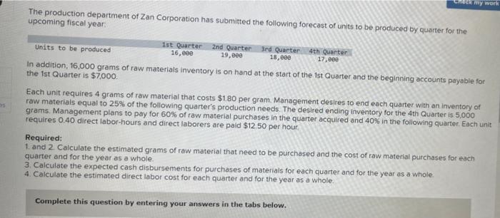 clear organized complete answer please do the 4 requirments Check my work