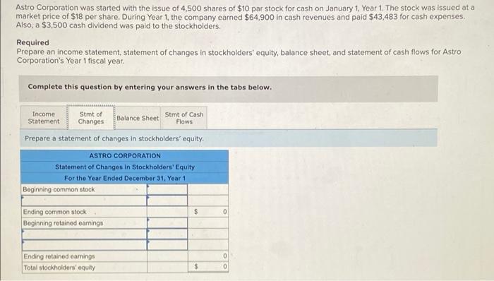 shares of $10 par stock for cash on January 1, Year 1.
