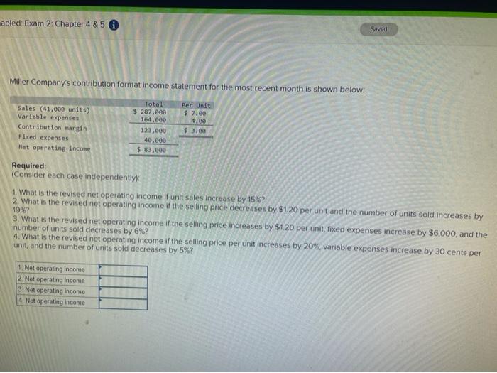 HELP ONLY 10 min left!!!! mabled: Exam 2: Chapter 4&5 0 Savod