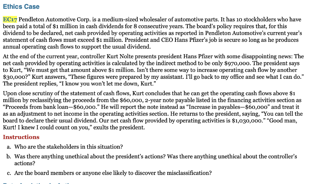 ********You will complete a short 1-2 page ethics case. The case is