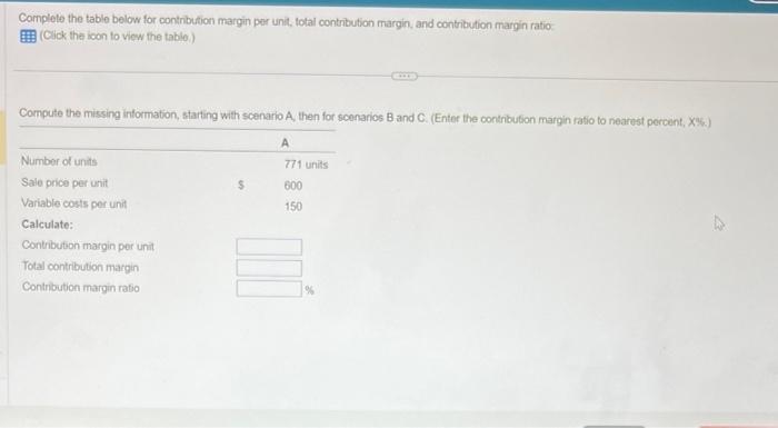  nedd the answer for it Complete the table below for contnbution