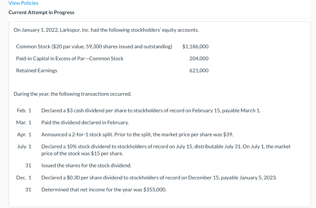 Help please View Policies Current Attempt in Progress On January 1, 2022,