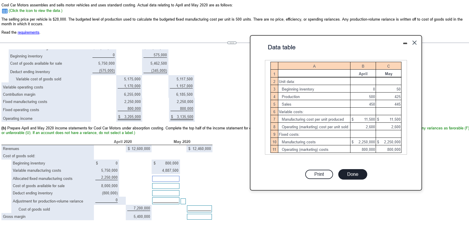  Please help me solve for the missing values on part b.
