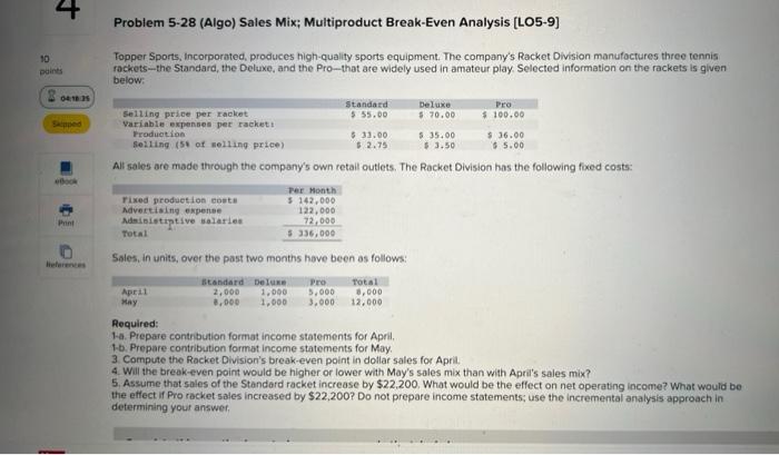 answer all questions step by step 1. 2. 3. Problem 5-28 (Algo)