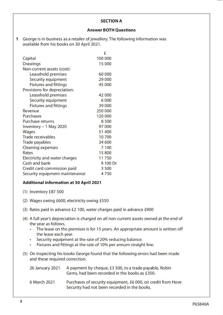 Please show me the answer for the question a (ii) Statement of