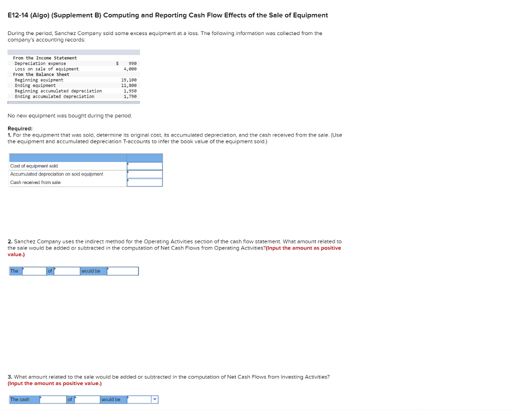please show work and formulas for each answer . please put in