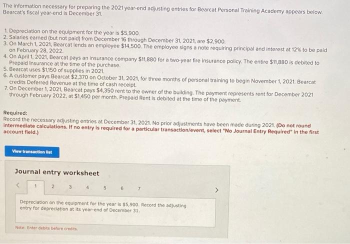 please answer as soon as possible The information necessary for preparing the