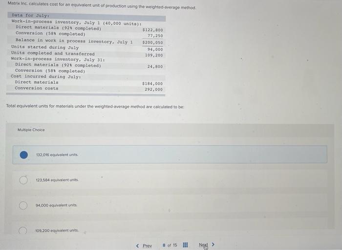  Please provide step by step help for calculating each question Matrix