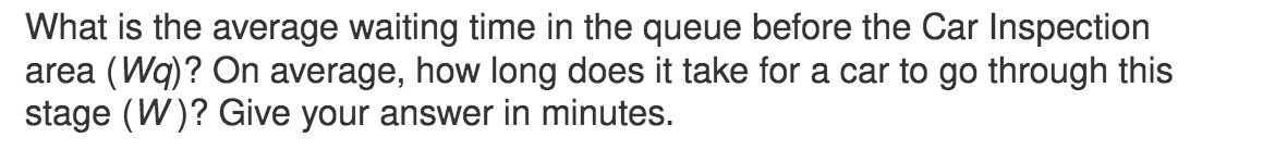 What is the average waiting time in the queue before the