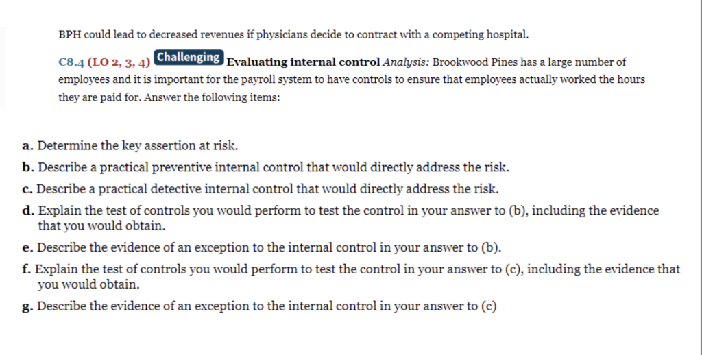 Brookwood Pines Hospital Question C8.4 is based on the following case. Goodfellow