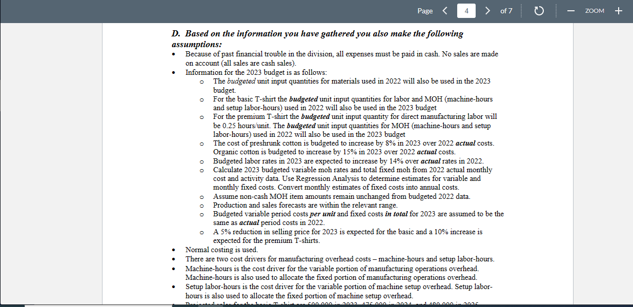 to either product: \\ \hline \multicolumn{2}{|l|}{ Actual Manufacturing Overhead Costs - 2022