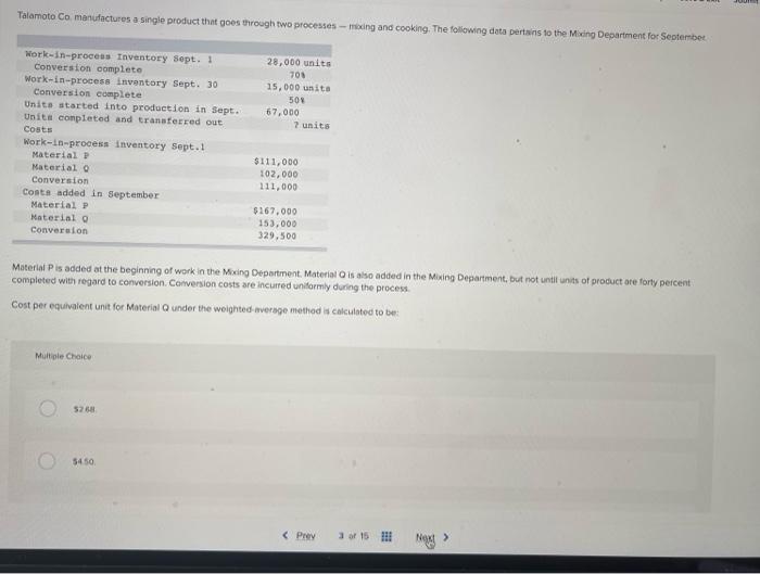 were one hundred percent complete, and beginning materials cost $14.700 Beginning balance