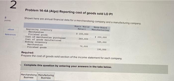 how do i do this 2 Problem 14-4A (Algo) Reporting cost of