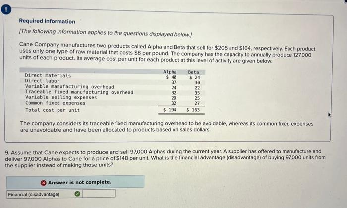 annually produce 127,000 units of each product. Its average cost per unit