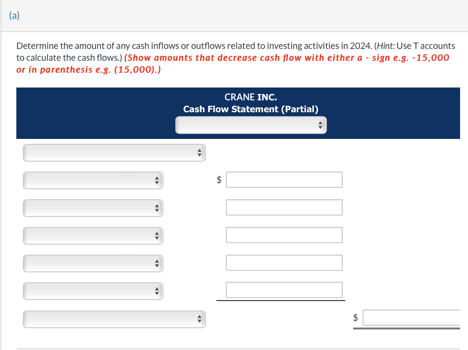 Inc. is a private company reporting under ASPE. The following selected account