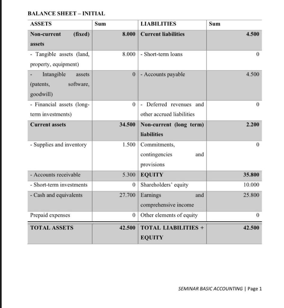 operations in the General Ledger and in the Trial Balance. Accounting operations/transactions