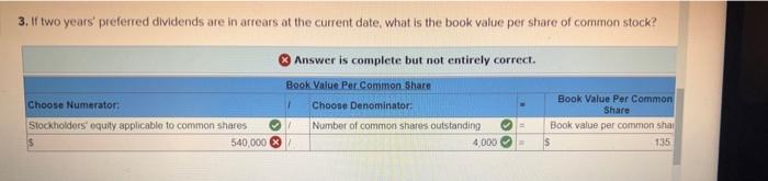 i got this part wrong. 3. If two years' preferred dividends are
