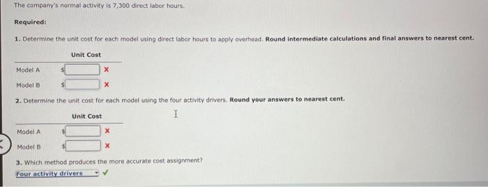 the following overhead activities, costs, and activity drivers for the coming year: